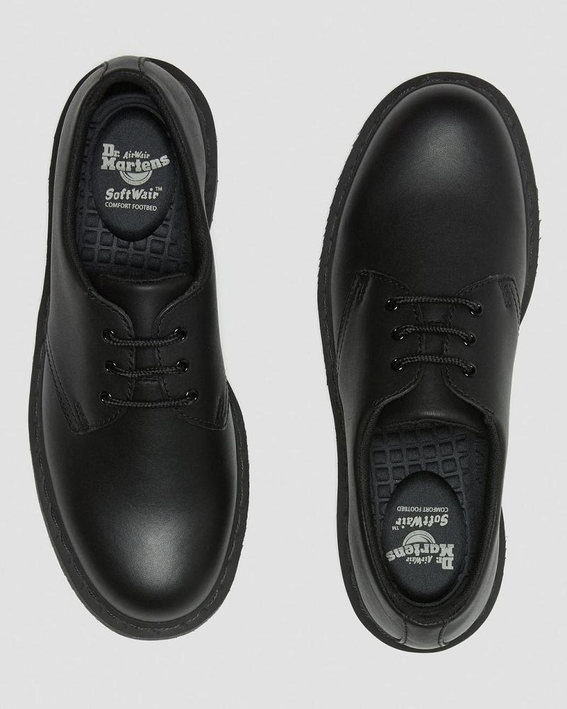 Black Women's Dr Martens 1461 Mono Slip Resistant Work Shoes | CA 401WNB